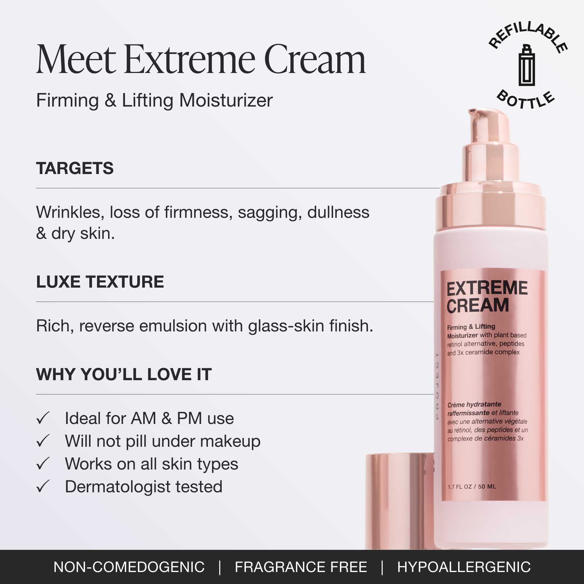 Extreme Cream Refillable Moisturizer | Firming & Lifting Skincare